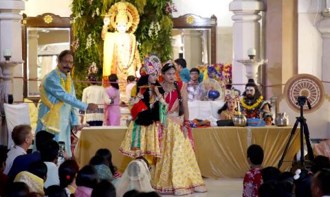 Glimpses of the Laxmi Narayan Temple (Birla Mandir) on the auspicious occasion of Shri Krishna Janmashtami, in New Delhi on August 26, 2024.